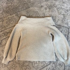 Off the shoulder bell sleeve sweater